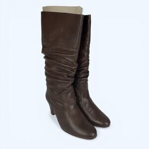 Aldo Steil Slouchy Leather Boots Brown Calf High Women's 37 NEW